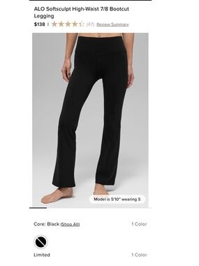 ALO Yoga Black Softsculpt High-Rise Bootcut Leggings